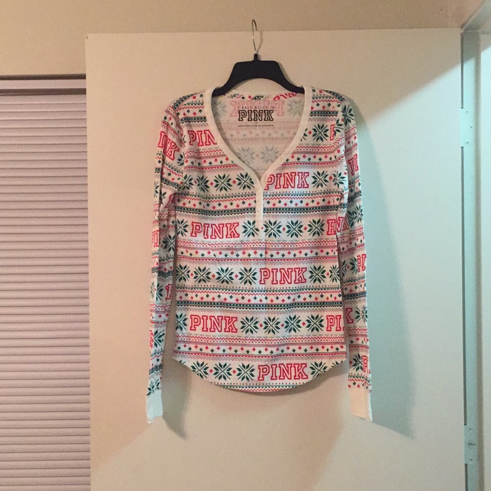 Holiday 2016 PINK fair isle sleep top
